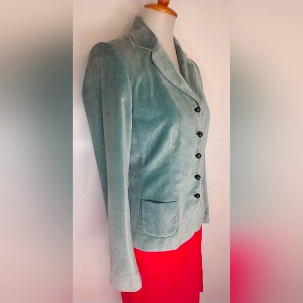 Elie Tahari Seafoam Green Velvet Blazer